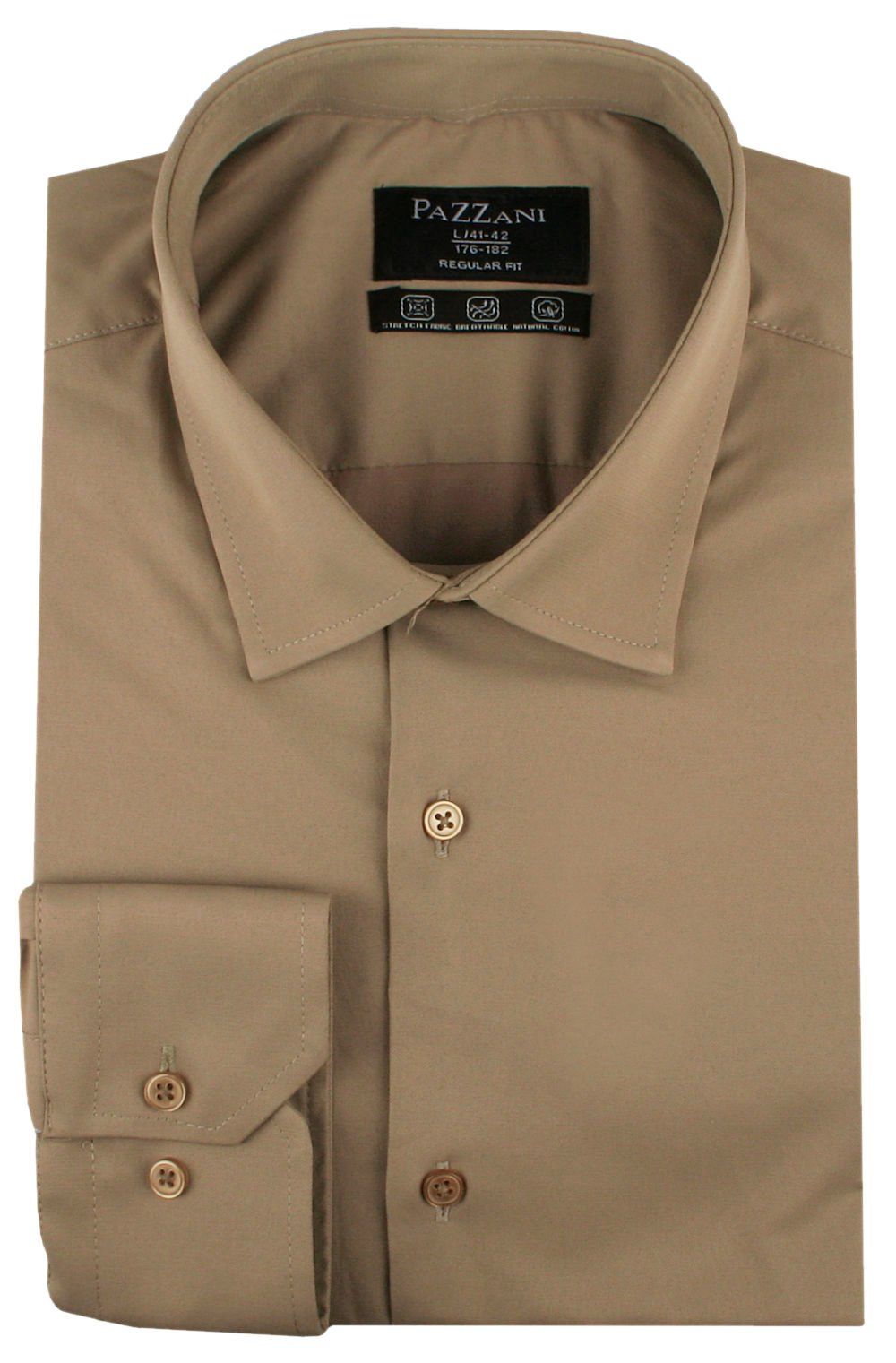 Jednokolorowa, Bawełniana Koszula o Prostym Kroju - Brązowa