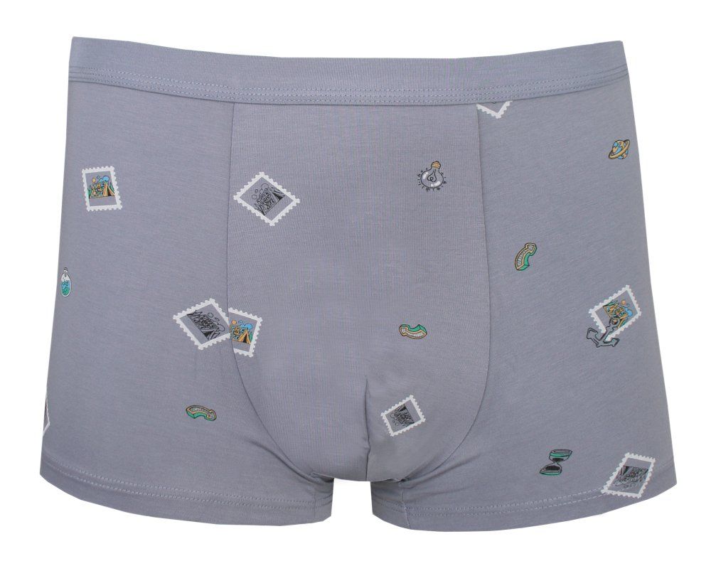 Obcisłe Bokserki, Majtki z Elastanem - Alties - Popielate, Znaczek Pocztowy