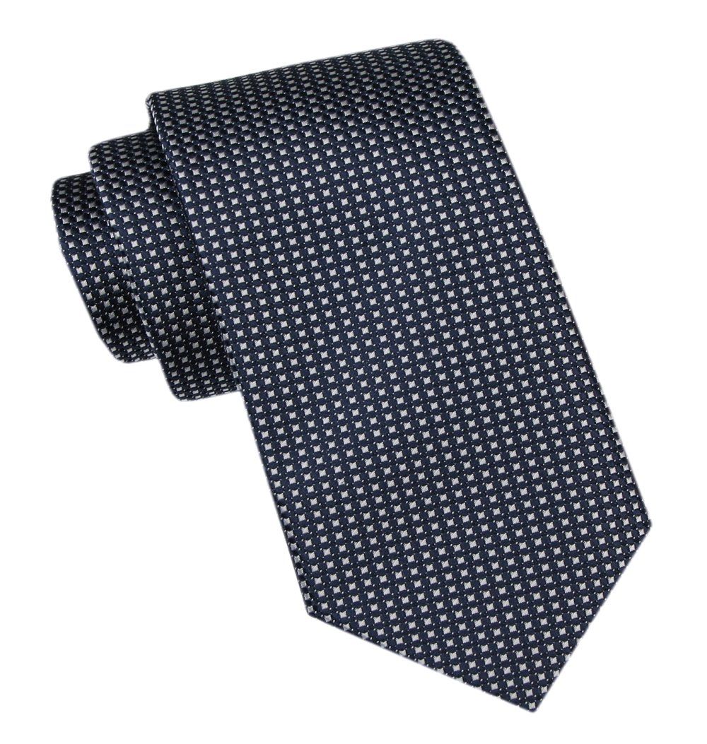 Modny Męski Krawat - Alties - Granatowy w Drobny Deseń