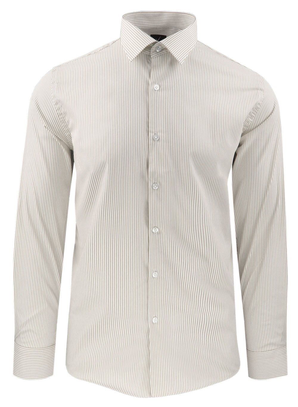 Elegancka Koszula, Wygodny Krój - Victorio - Beżowy Prążek