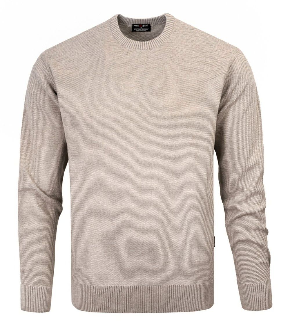 Męski Sweter Pako Jeans - Wełniany - Beżowy