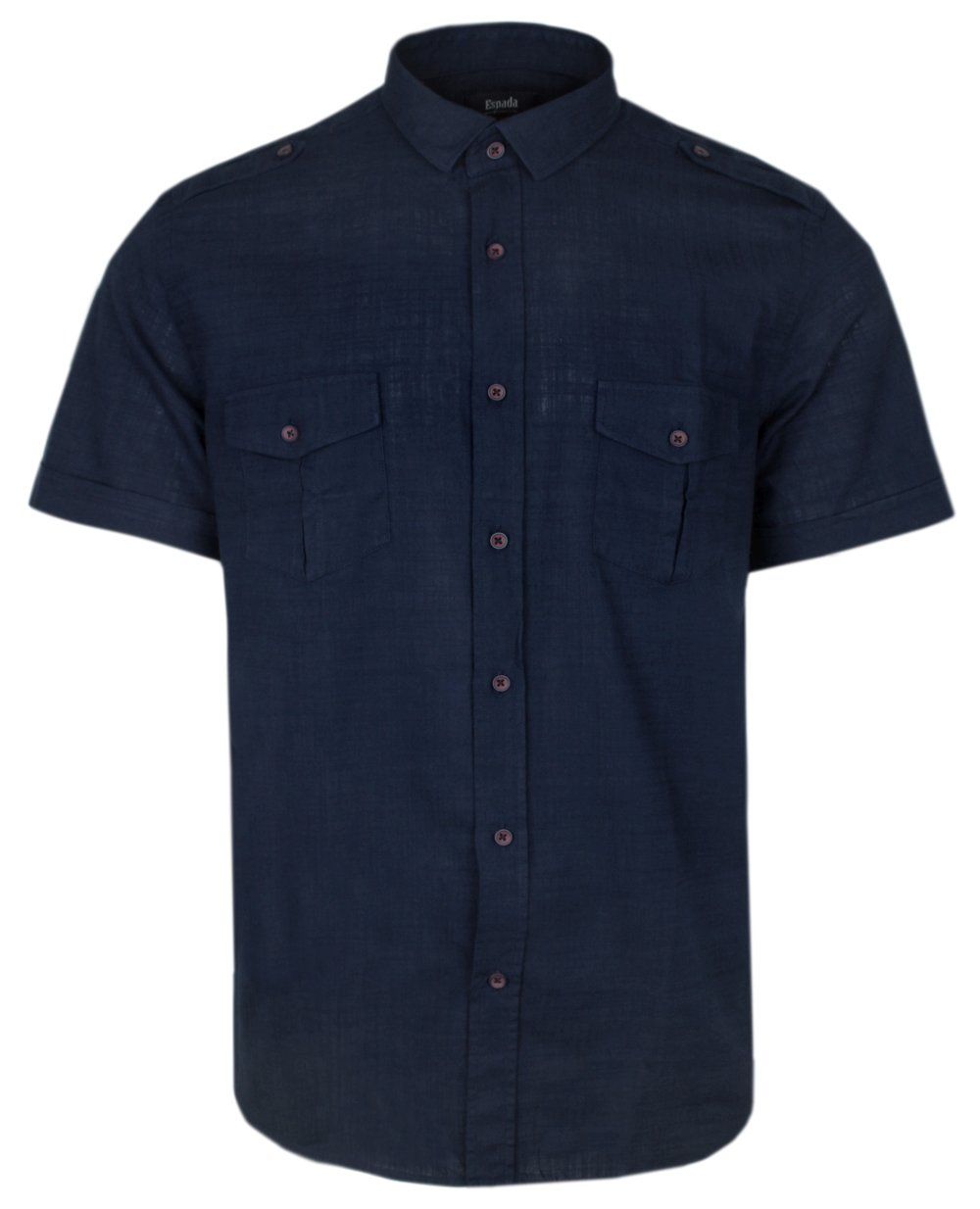 Koszula Bawełniana - ESPADA - Granatowa - Slim