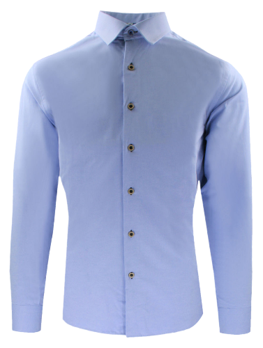 Męska, Taliowana Koszula Wizytowa - Victorio - Jasnoniebieska