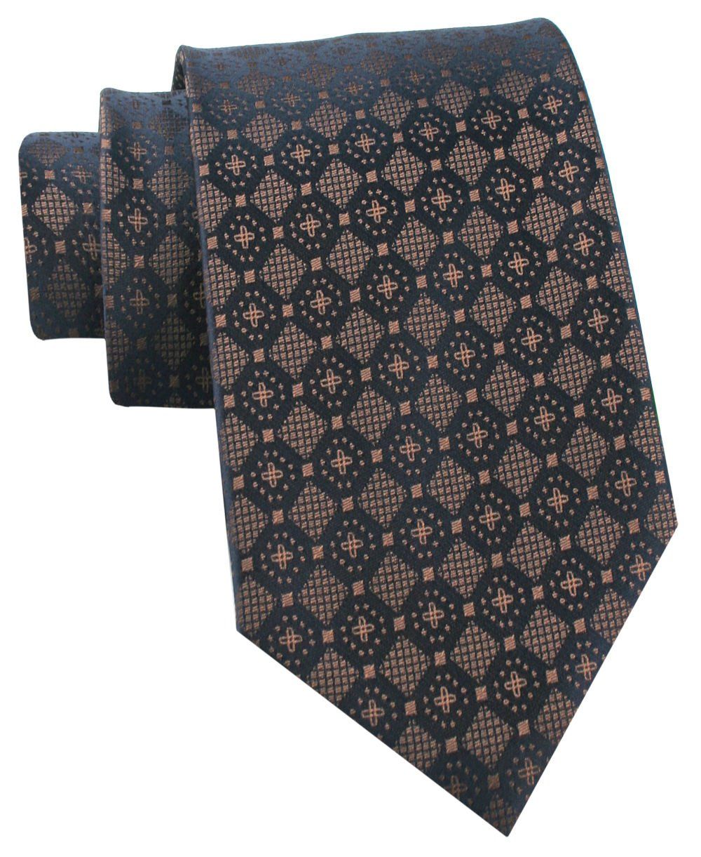 Krawat Męski - Chattier - Odcienie Brązowego, Duże Groszki