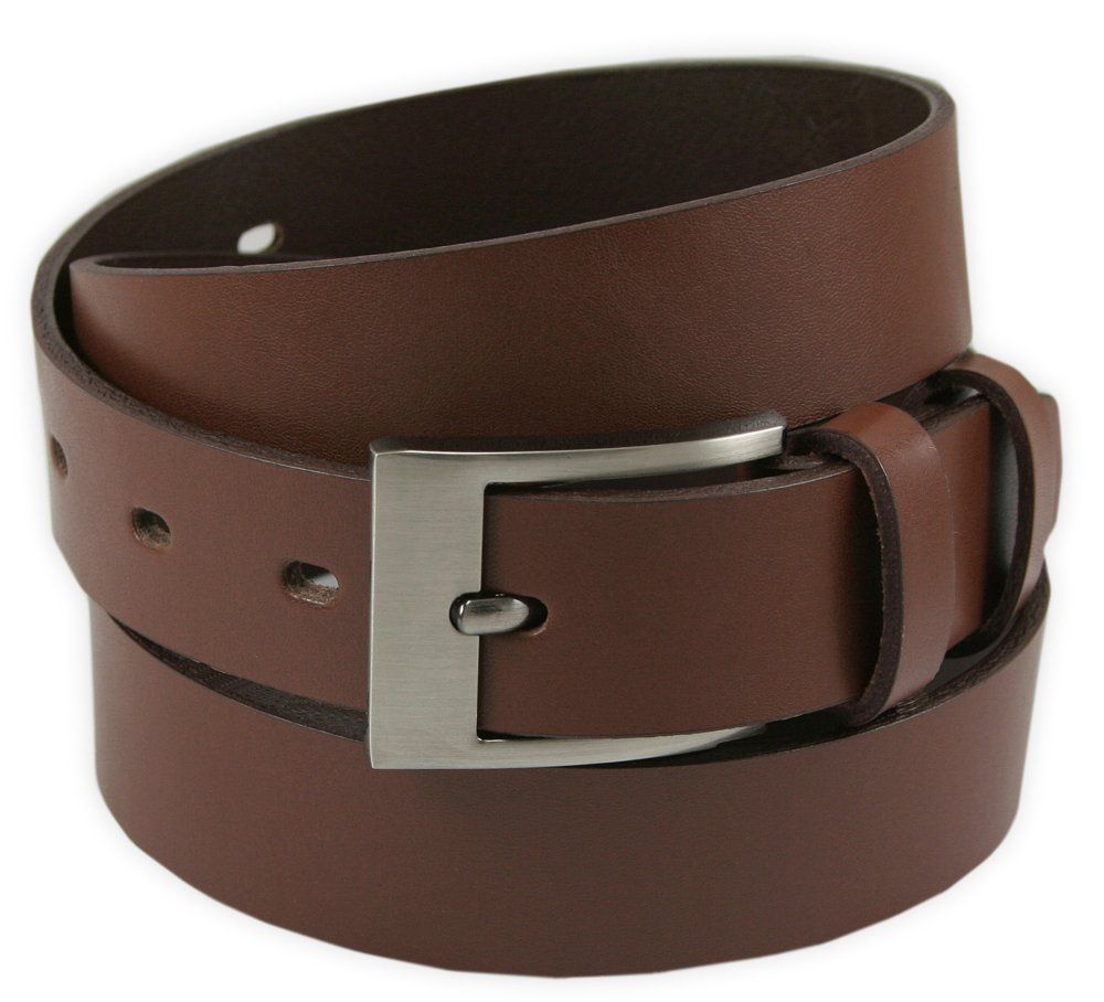 Uniwersalny Pasek Męski do Spodni - Skóra Naturalna - Jasny Brąz