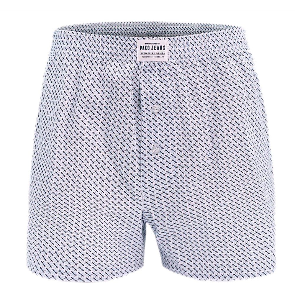 Bokserki Luźne, Majtki z Rozporkiem na Guziki, Męskie - Pako Jeans - Delikatny Wzór