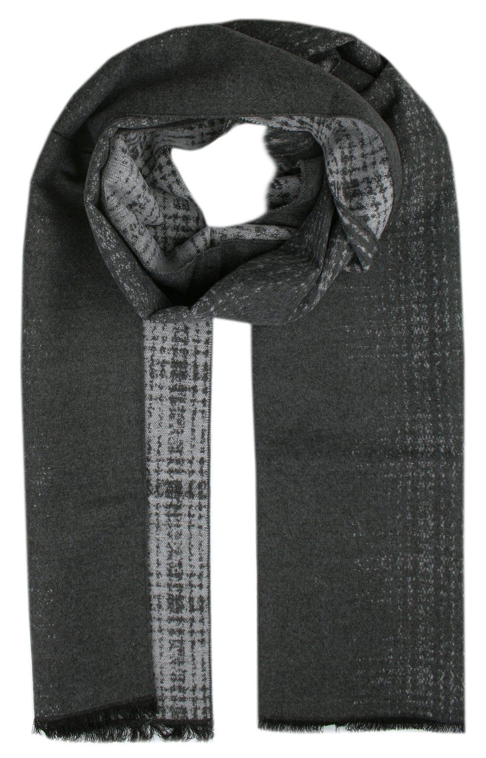 Męski Szalik z Wiskozy - Alties - Odcienie Popielu