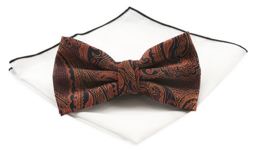 Mucha Męska z Białą Poszetką - Chattier - Odcienie Miedzi