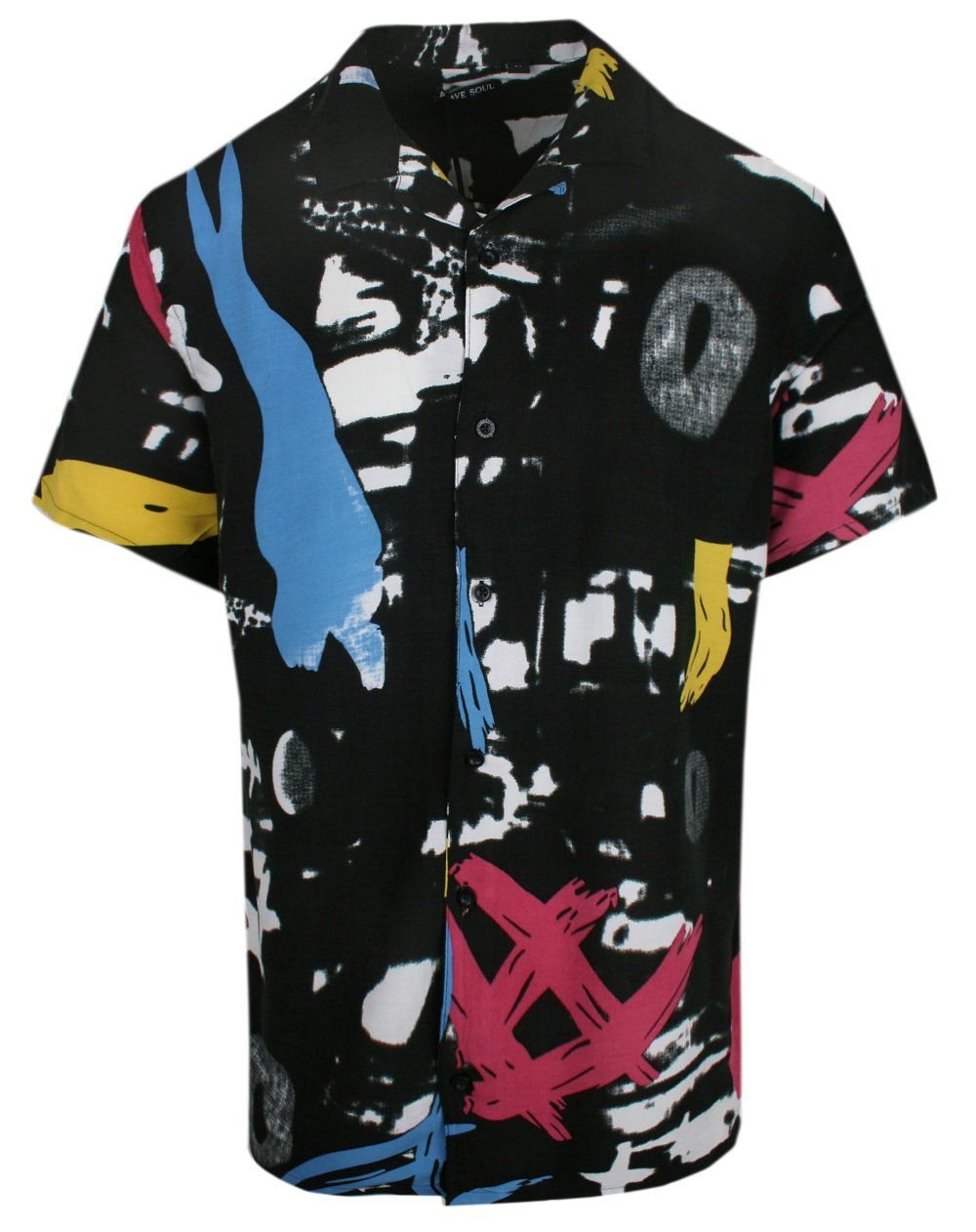 Oryginalna Męska Koszula Weekendowa - Brave Soul - Duży, Abstrakcyjny Wzór