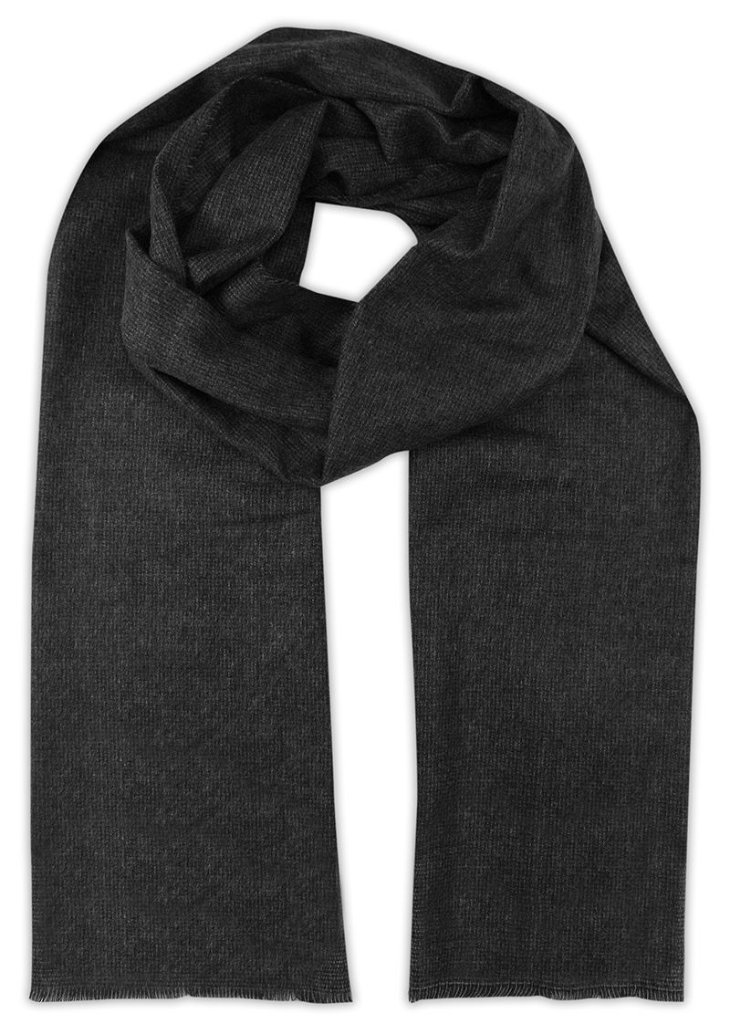 Szalik Popielaty, Szary w Drobny Rzucik, Miękki, Firmy V.Fraas -Cashmink- Elegancki, Męski