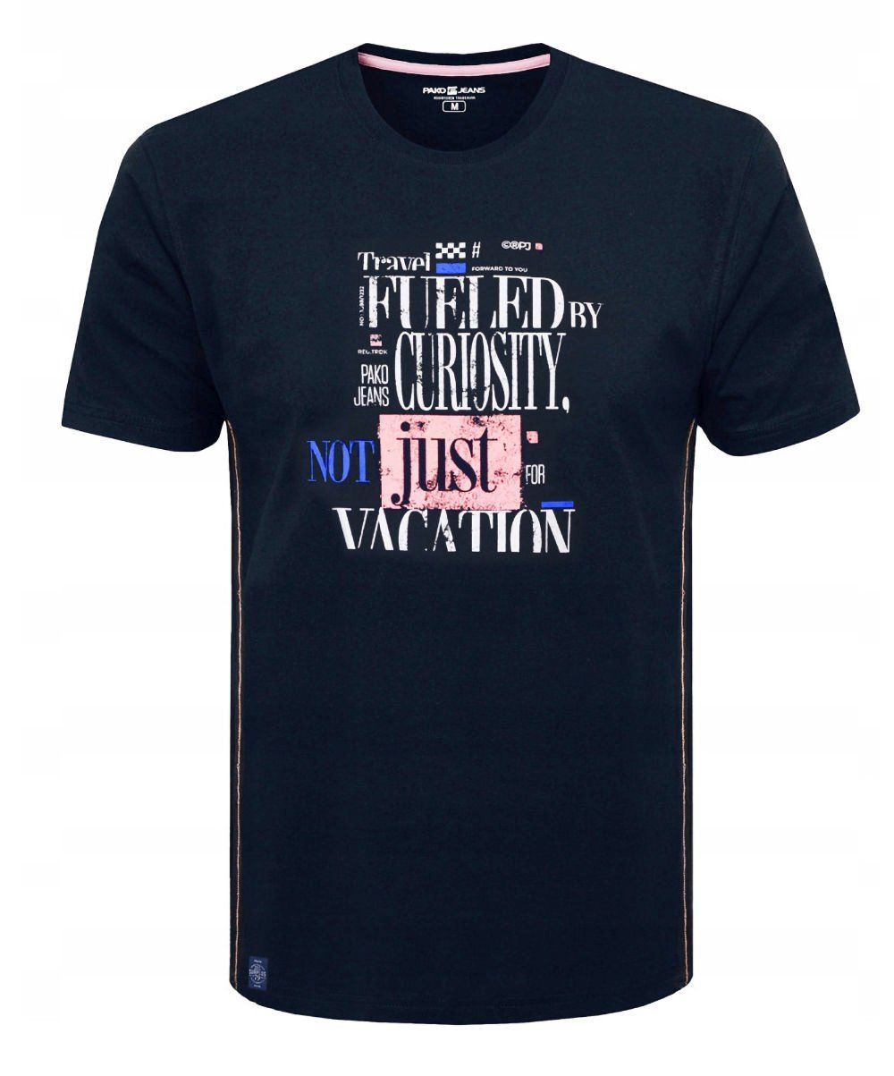 T-Shirt (Koszulka) Męska - Pako Jeans - Kolor Granatowy, Nadruk