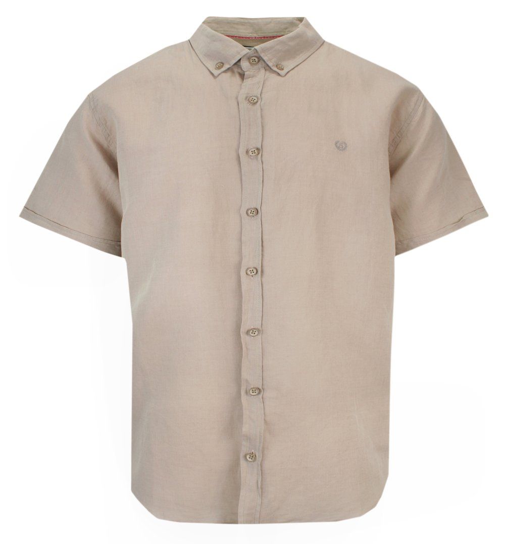 Koszula Casualowa, Beżowa na Guziki, Jednokolorowa, Męska VIP STENDO
