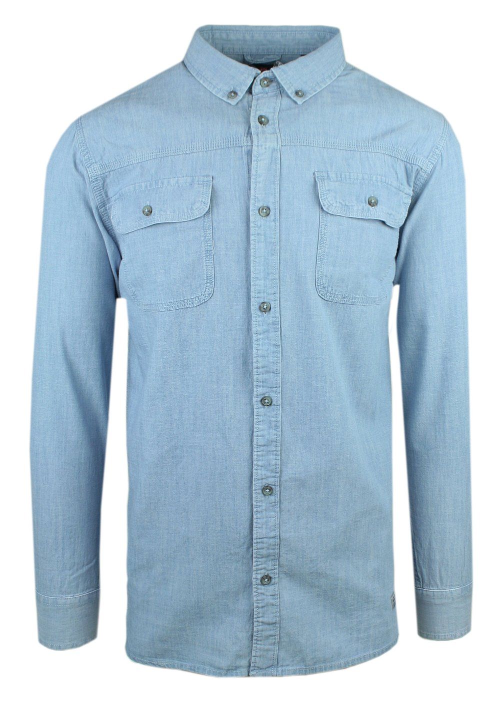 Weekendowa Koszula z Jasnego Jeansu, Prosty Krój - Pako Jeans