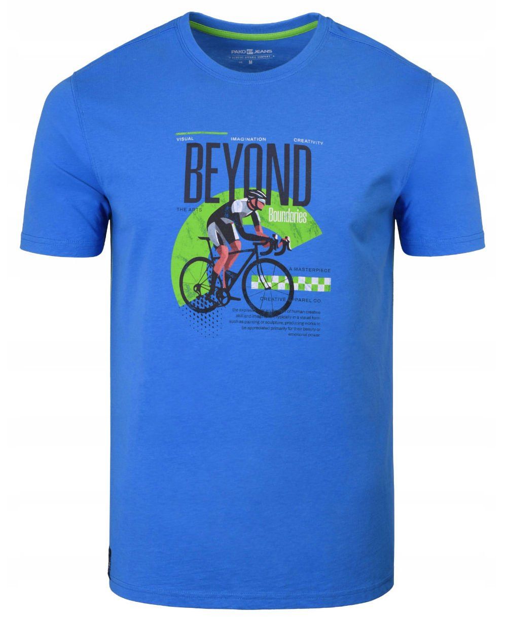 T-Shirt (Koszulka) Męska - Pako Jeans - Niebieska, Kolarz