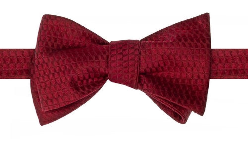 Jedwabna Mucha Wiązana - His Story - Głęboka Czerwień, Delikatna Faktura