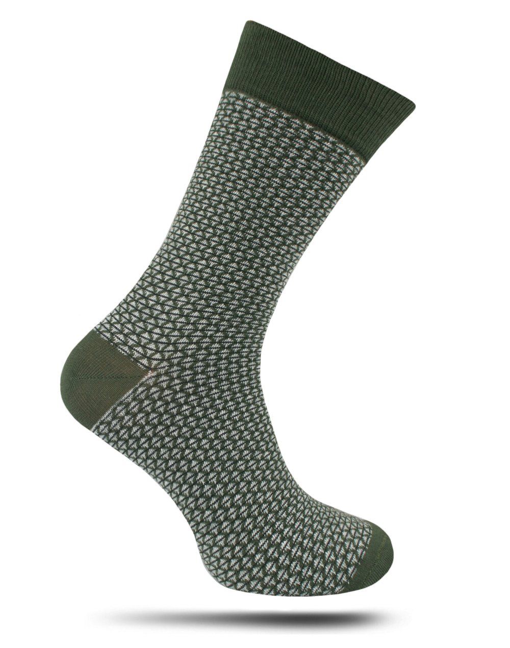 Bawełniane Skarpetki Chattier - Zielone w Drobny Wzór