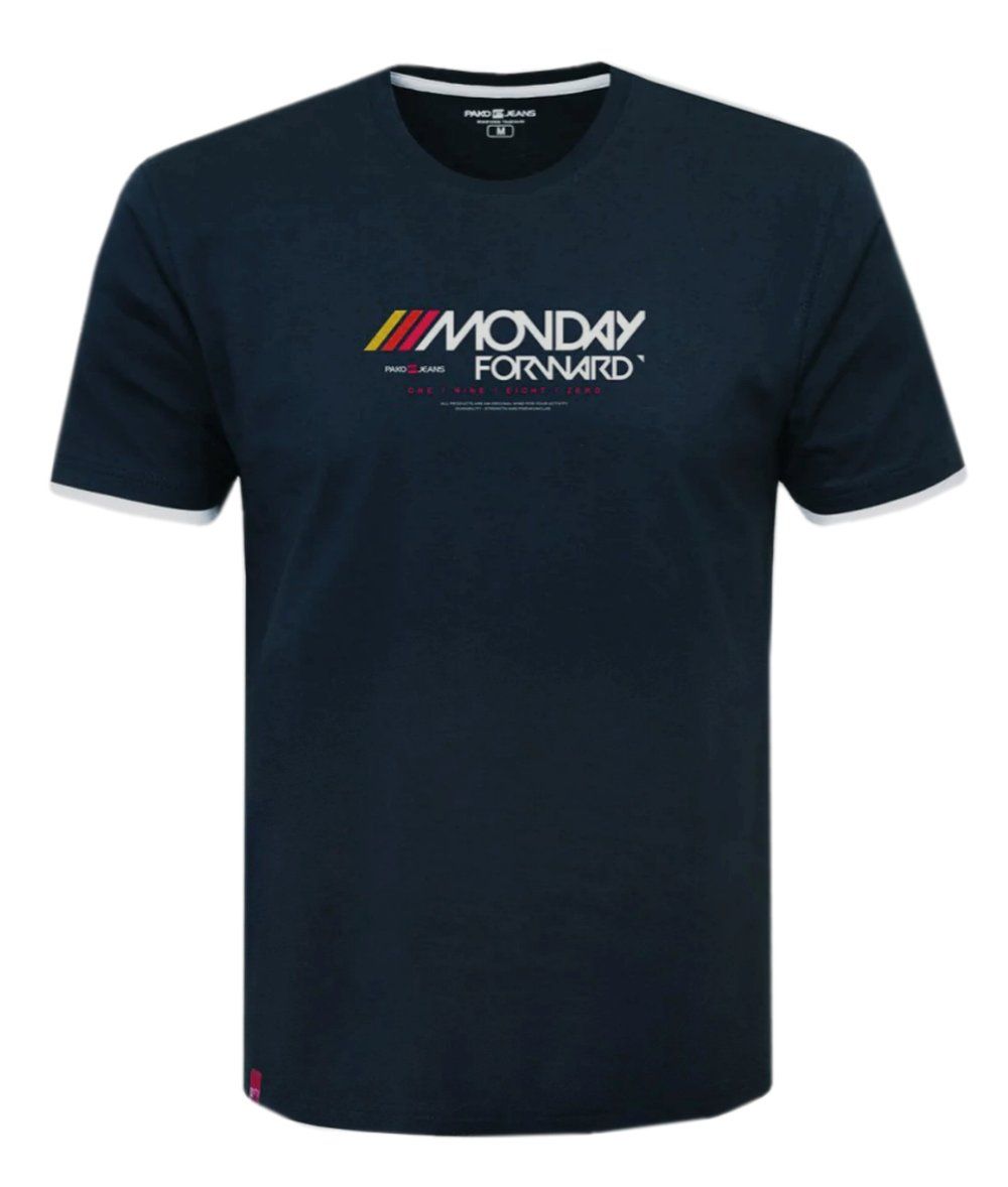 Koszulka Męska (T-Shirt) - PAKO JEANS - z Nadrukiem, Granatowa