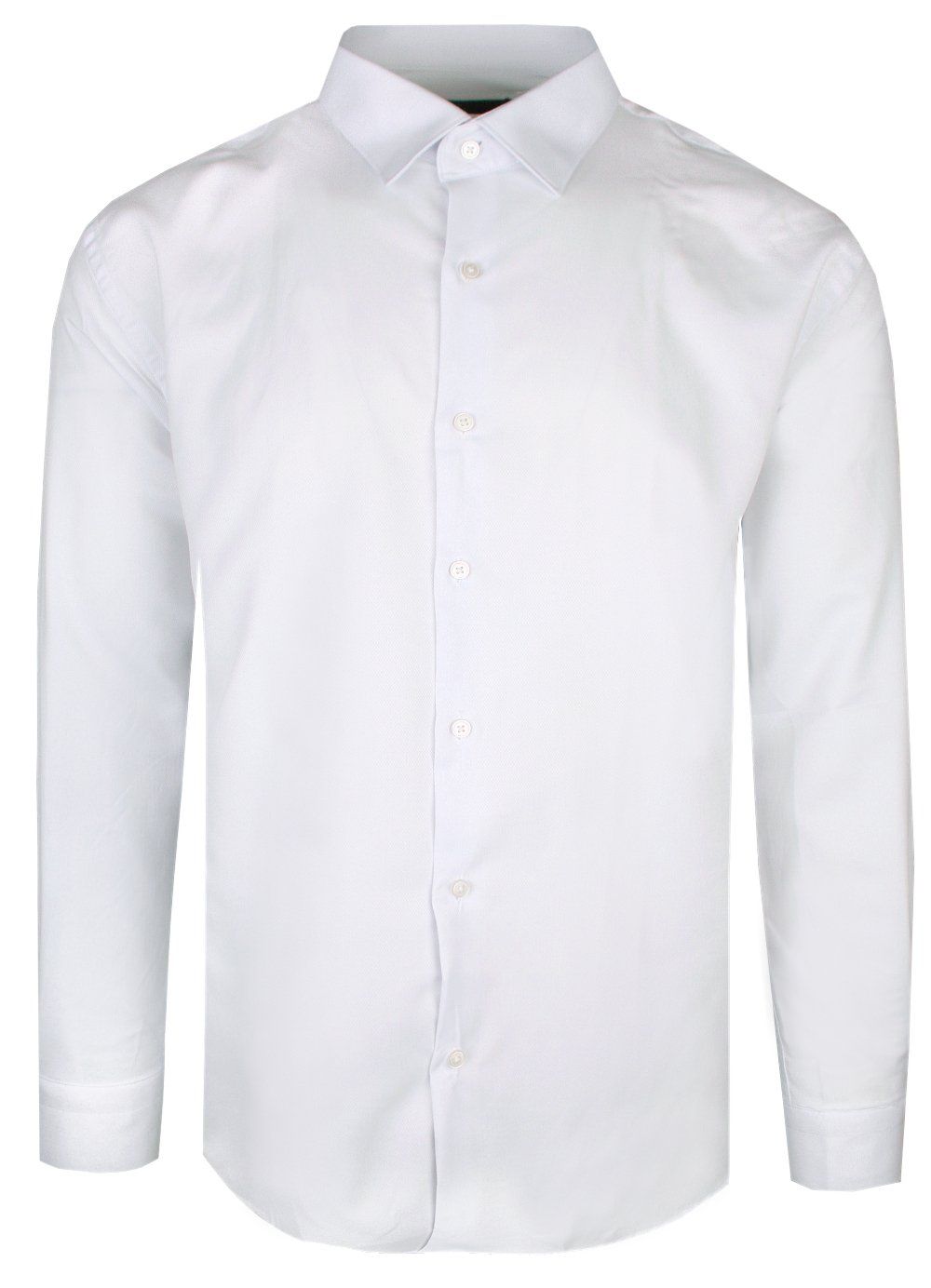 Elegancka Męska Taliowana Koszula - Rigon - Biała (Slim Fit)