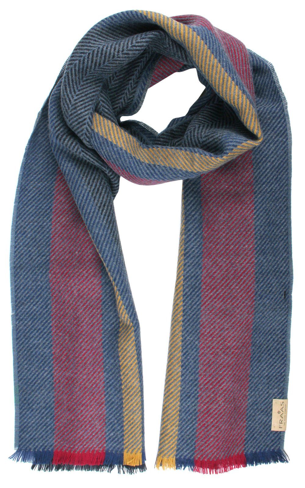 Szalik Męski - V. Fraas - Cashmink - Granat i Czerwień, Pasy