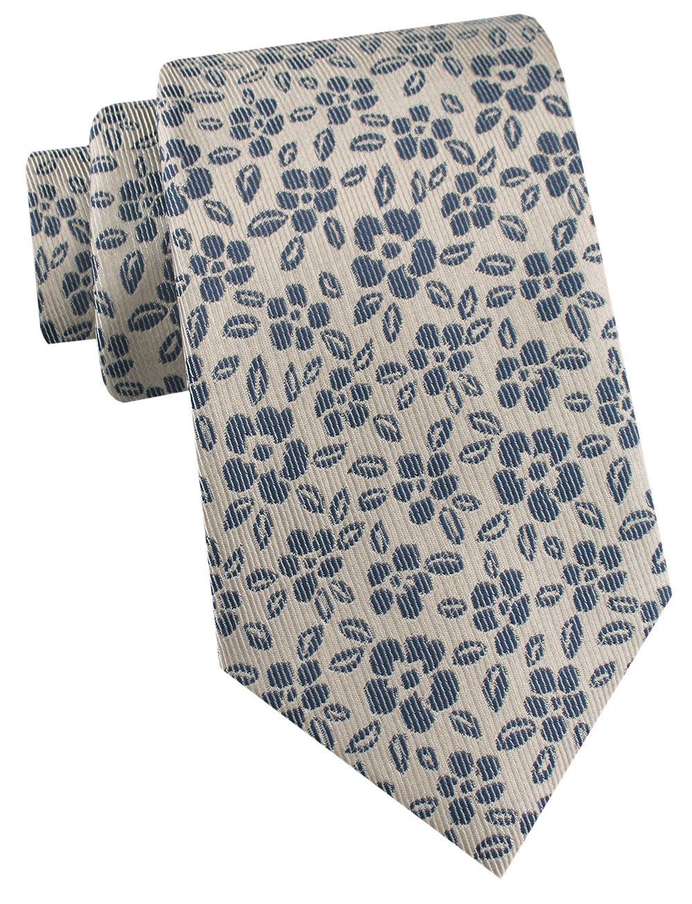 Krawat Męski - Angelo di Monti - Drobne Kwiatki na Beżowym Tle