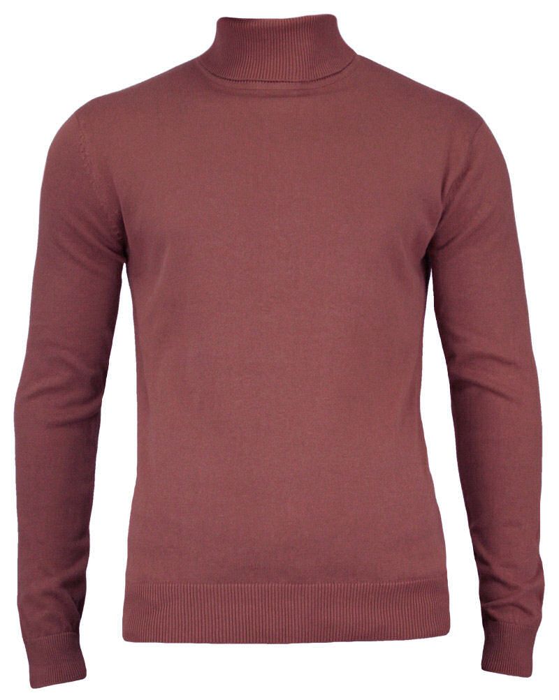 Golf Łososiowy Elegancki Męski, Klasyczny, Zgaszony Różowy -Brave Soul- 100% BAWEŁNA,