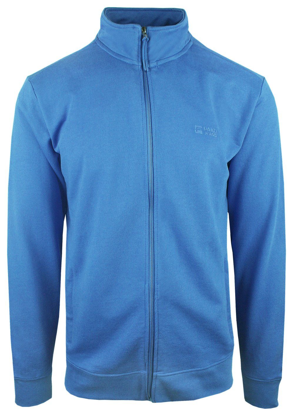 Lekka Bluza na Zamek z Wysokim Kołnierzem - Pako Jeans - Niebieska