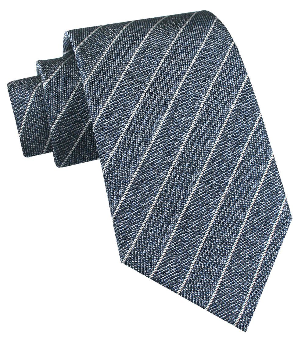 Jedwabny Krawat Męski - His Story - Ciemny Popiel, Paski