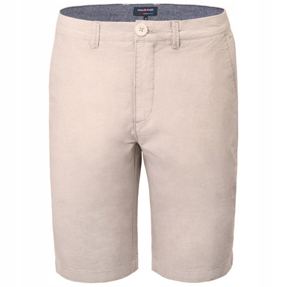 Bawełniane Męskie Krótkie Spodenki (Szorty) - Pako Jeans - Beż