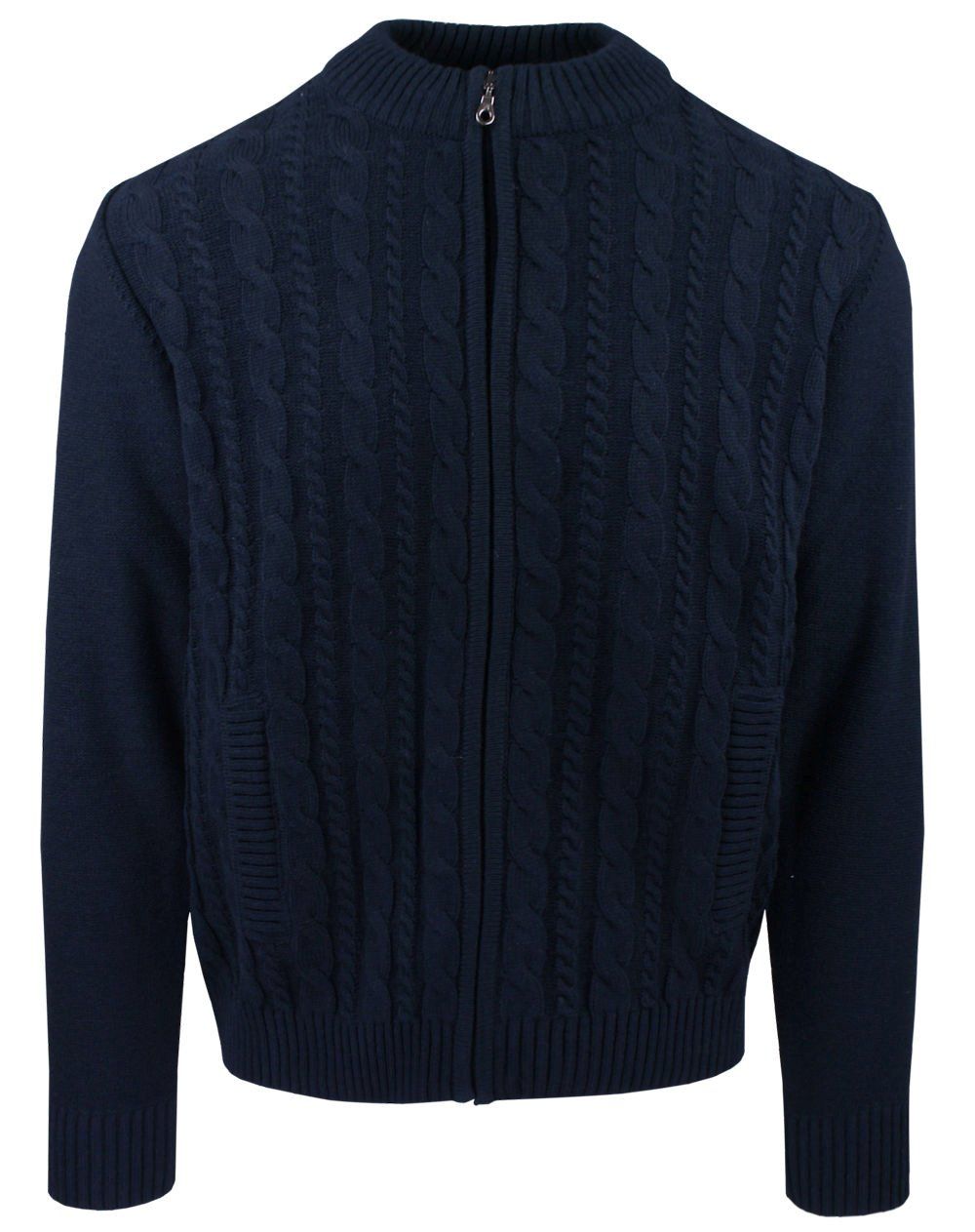 Rozpinany Sweter na Zamek - Lasota - Granat, Kieszenie