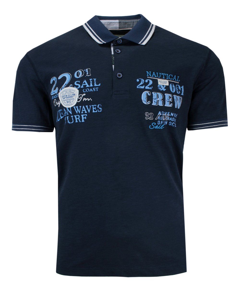 Koszulka POLO z Nadrukiem, Granatowa, Casualowa, Męska, Krótki Rękaw