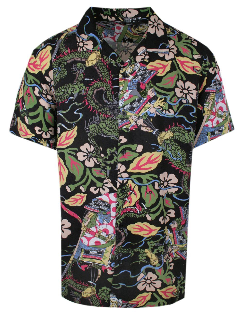 Czarna Koszula Weekendowa z Oryginalnym, Abstrakcyjnym Wzorem - Brave Soul