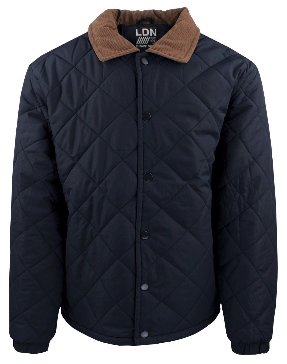 Przejściowa (Delikatnie Ocieplona) Kurtka Pikowana - Brave Soul - Granatowa