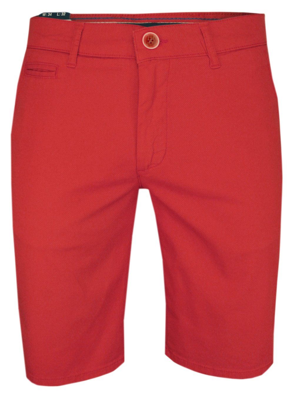 Czerwone Krótkie Spodenki, Szorty Męskie -RIGON- Bawełniane, Przed Kolano