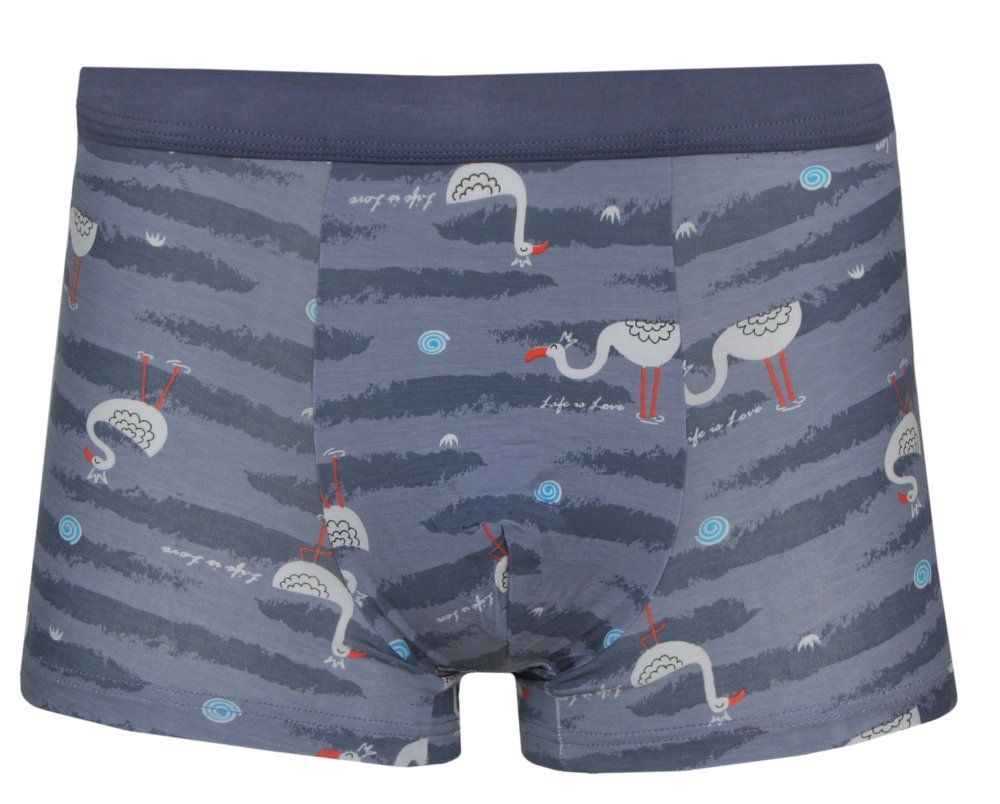 Bokserki Obcisłe, Niebieskie z Łabędziem, Bawełniane, Majtki z Elastanem -ALTIES