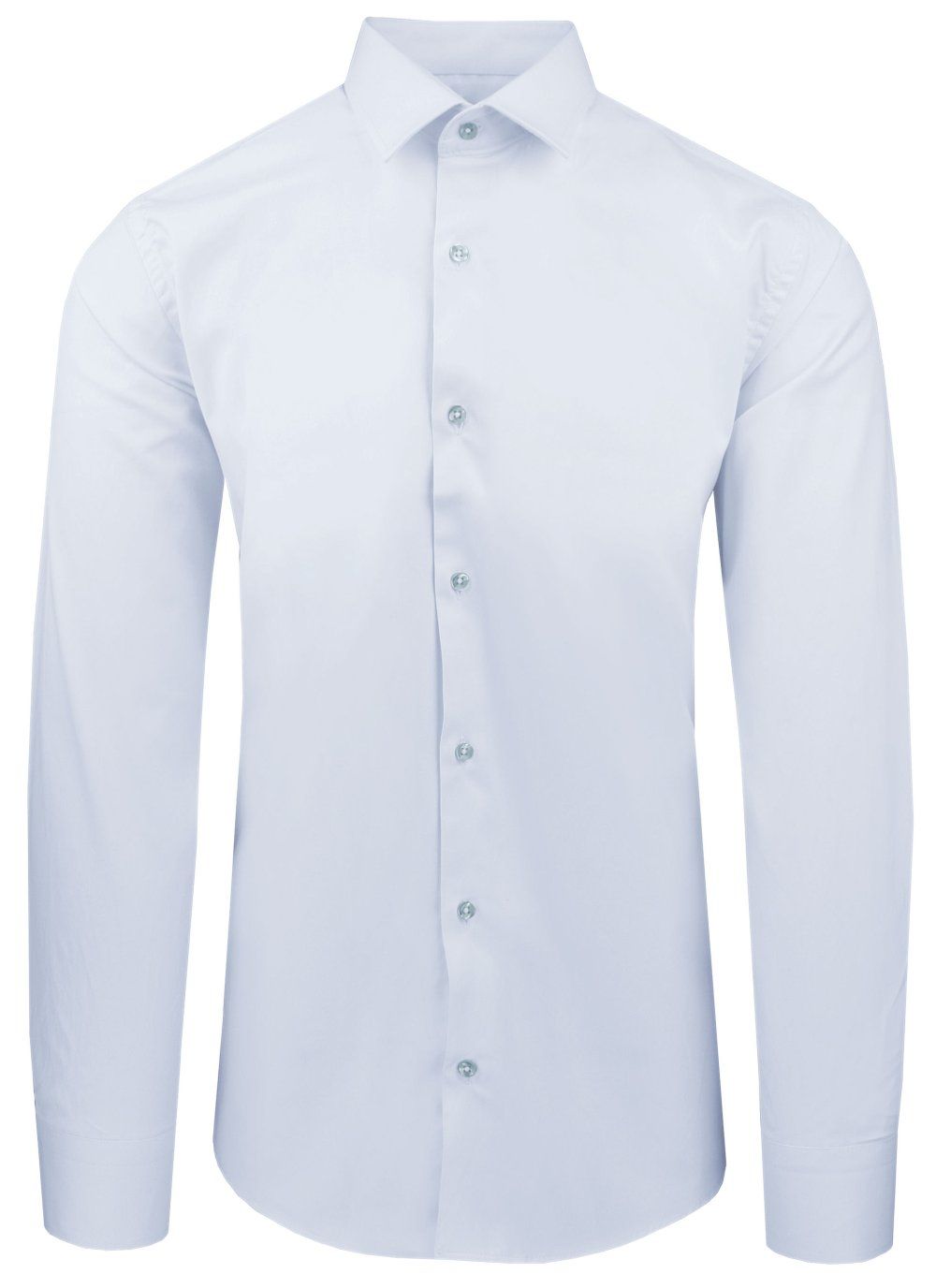 Błękitna Koszula Bawełniana o Taliowanym Kroju, Jednokolorowa