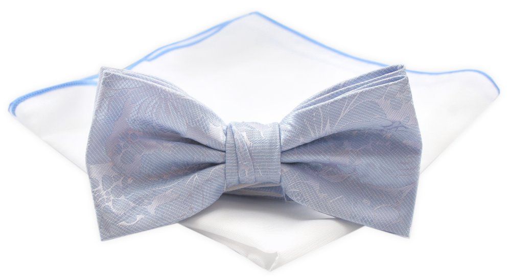 Mucha Męska z Białą Poszetką - Chattier - Błękitna