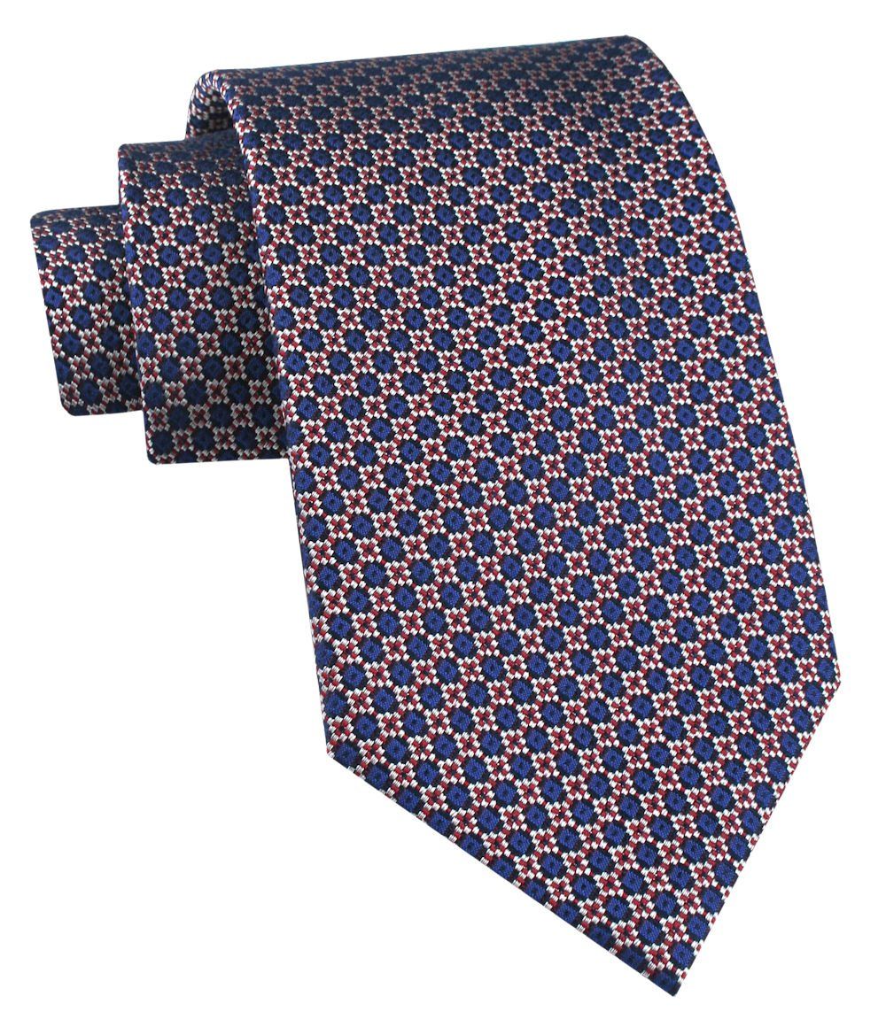 Jedwabny Krawat Męski - His Story - Kolorowy, Drobny Wzór