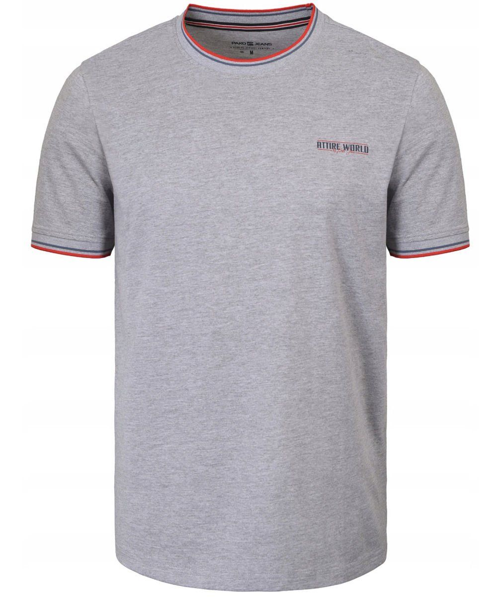 T-Shirt (Koszulka) Męska - Pako Jeans - Popielata, Drobny Nadruk