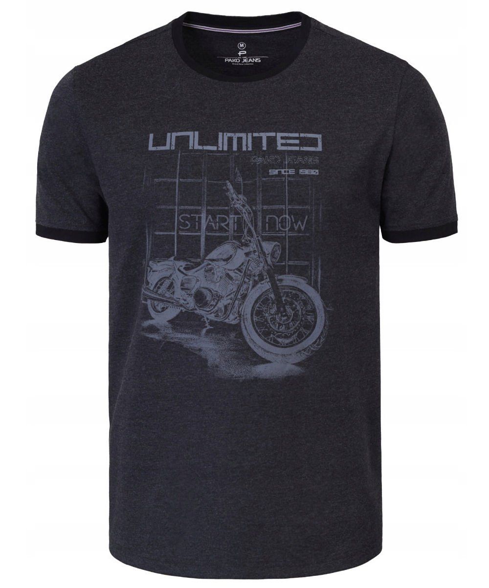 T-Shirt (Koszulka) Męska - Pako Jeans - Grafitowa, Chopper