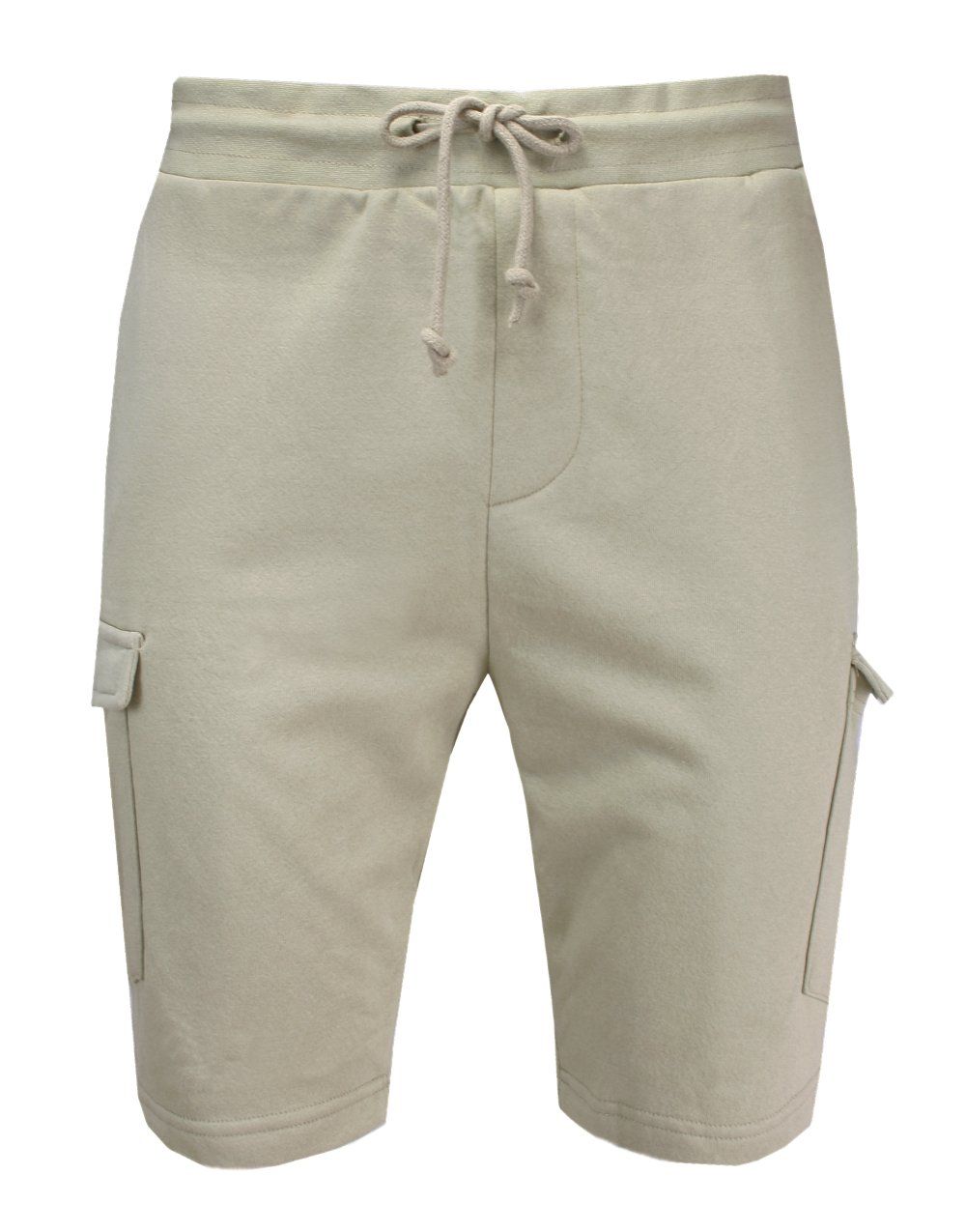 Spodenki Dresowe, Beżowo-Oliwkowe Bojówki Sportowe Szorty Casualowe, z Kieszonką, Męskie -BRAVE SOUL