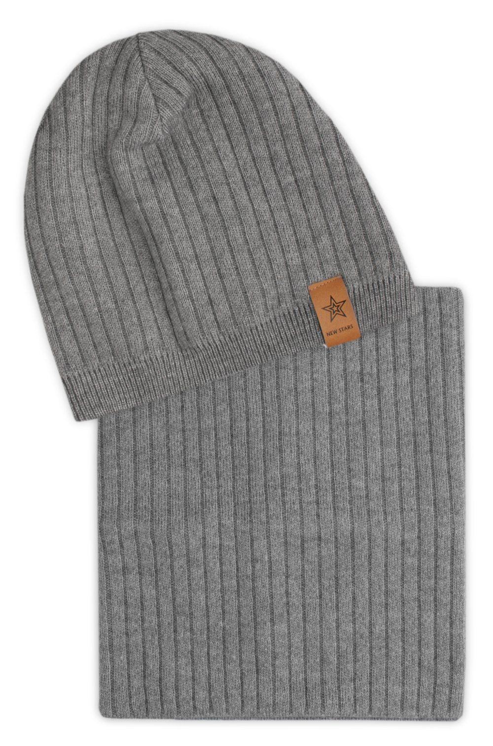 Zestaw na Prezent - Czapka z Kominem - Popiel