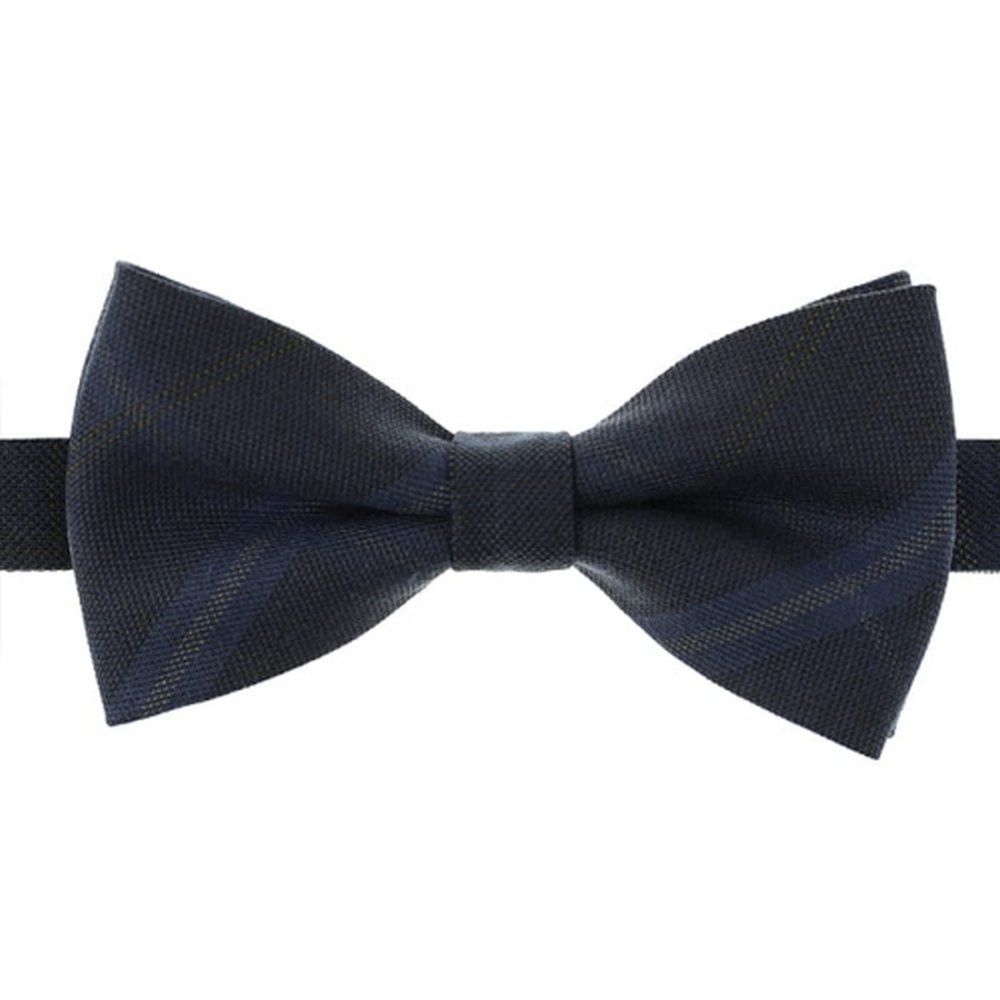 Wełniana Mucha Męska - His Story - Granatowa, Pasy