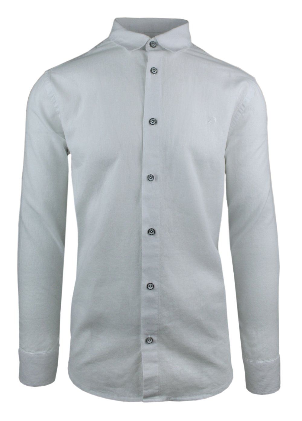 Wygodna Koszula Weekendowa z Lnu i Bawełny - Pako Jeans - Biała