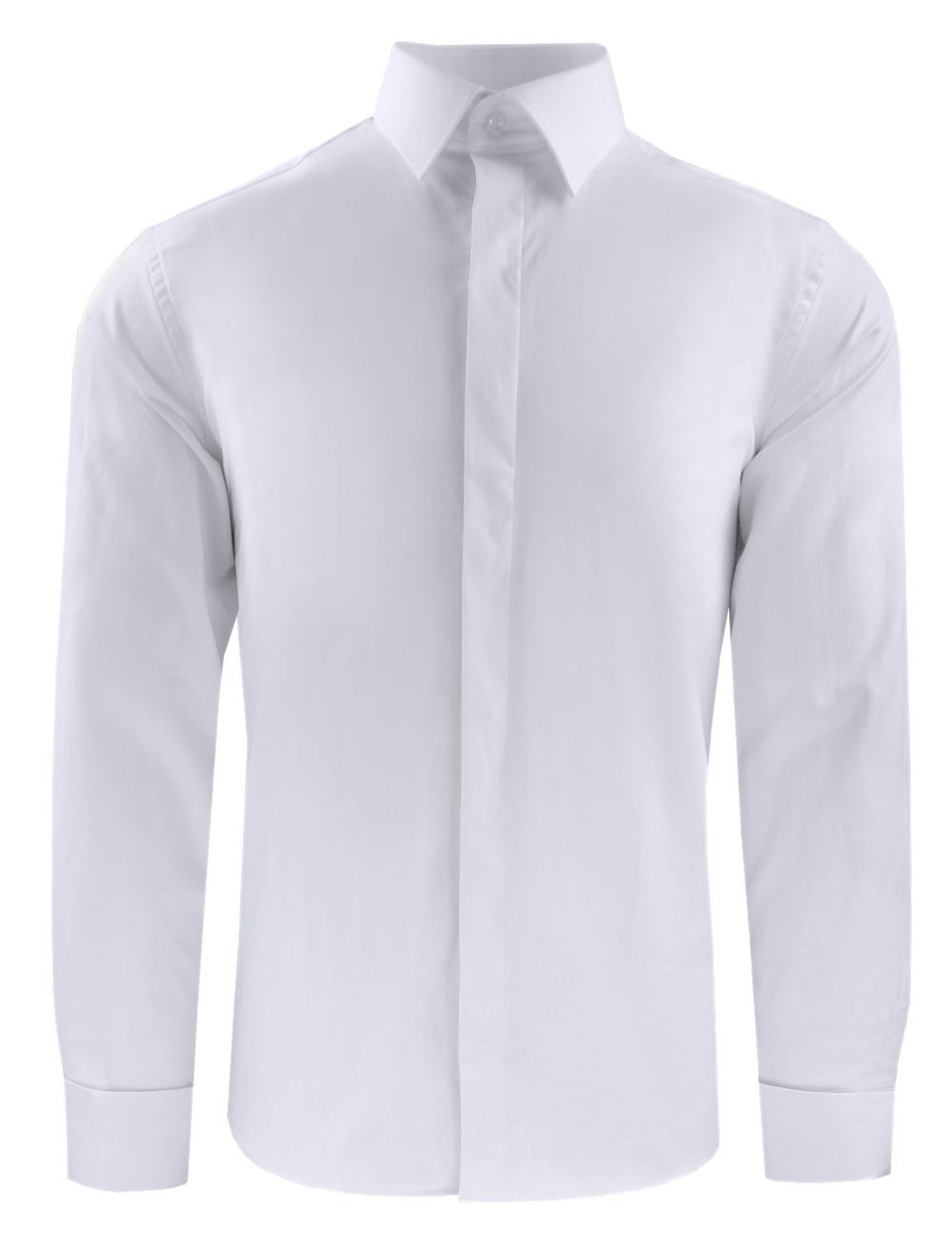 Męska, Taliowana Koszula Wizytowa na Spinki - Victorio - Biała