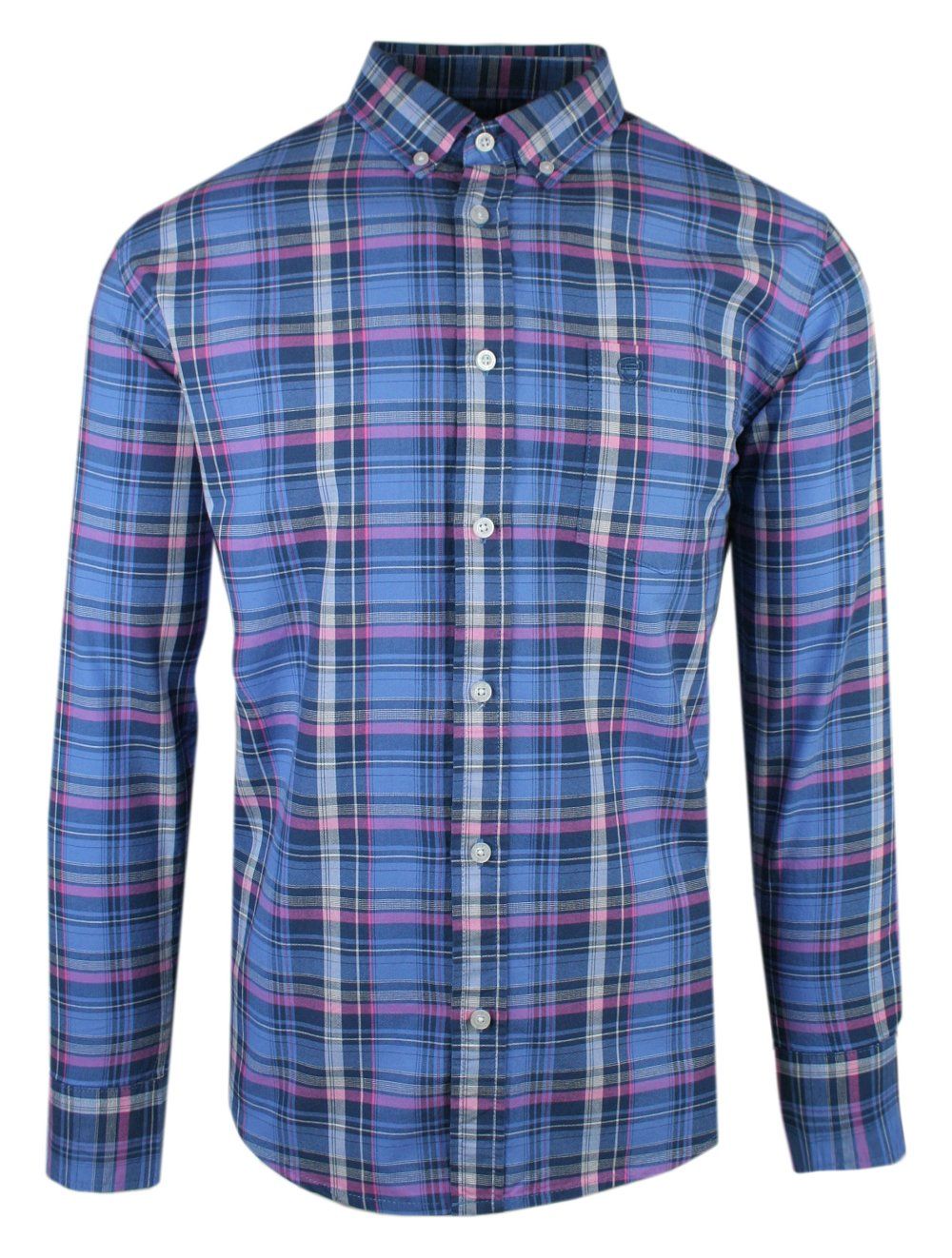 Lekko Taliowana Koszula Weekendowa, Niebieska w Kratkę - Pako Jeans