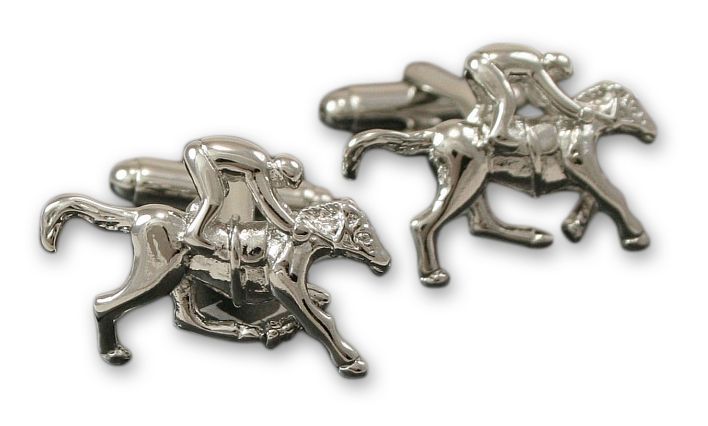 Stylowe, Męskie Spinki do Mankietów - ALTIES - Koń i Jockey