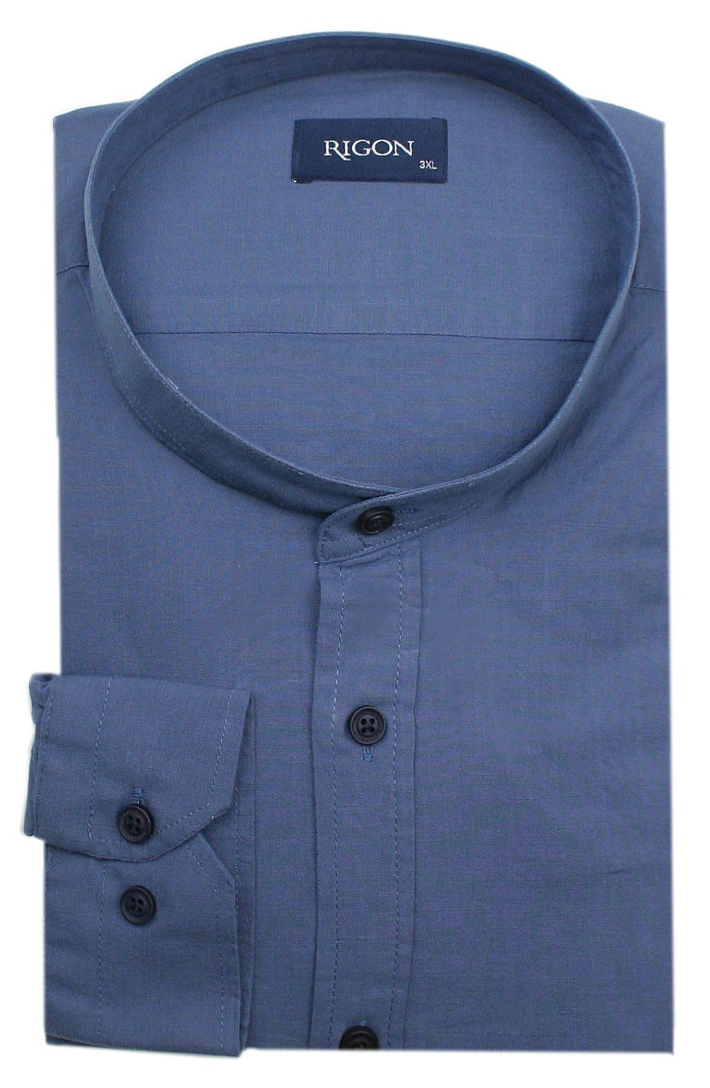 Weekendowa Koszula Męska na Stójce - Rigon - Niebieska