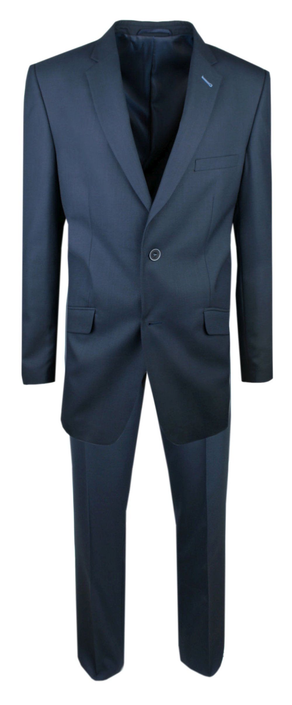 Garnitur Męski o Regularnym Kroju - Casino - Granatowo-Stalowy