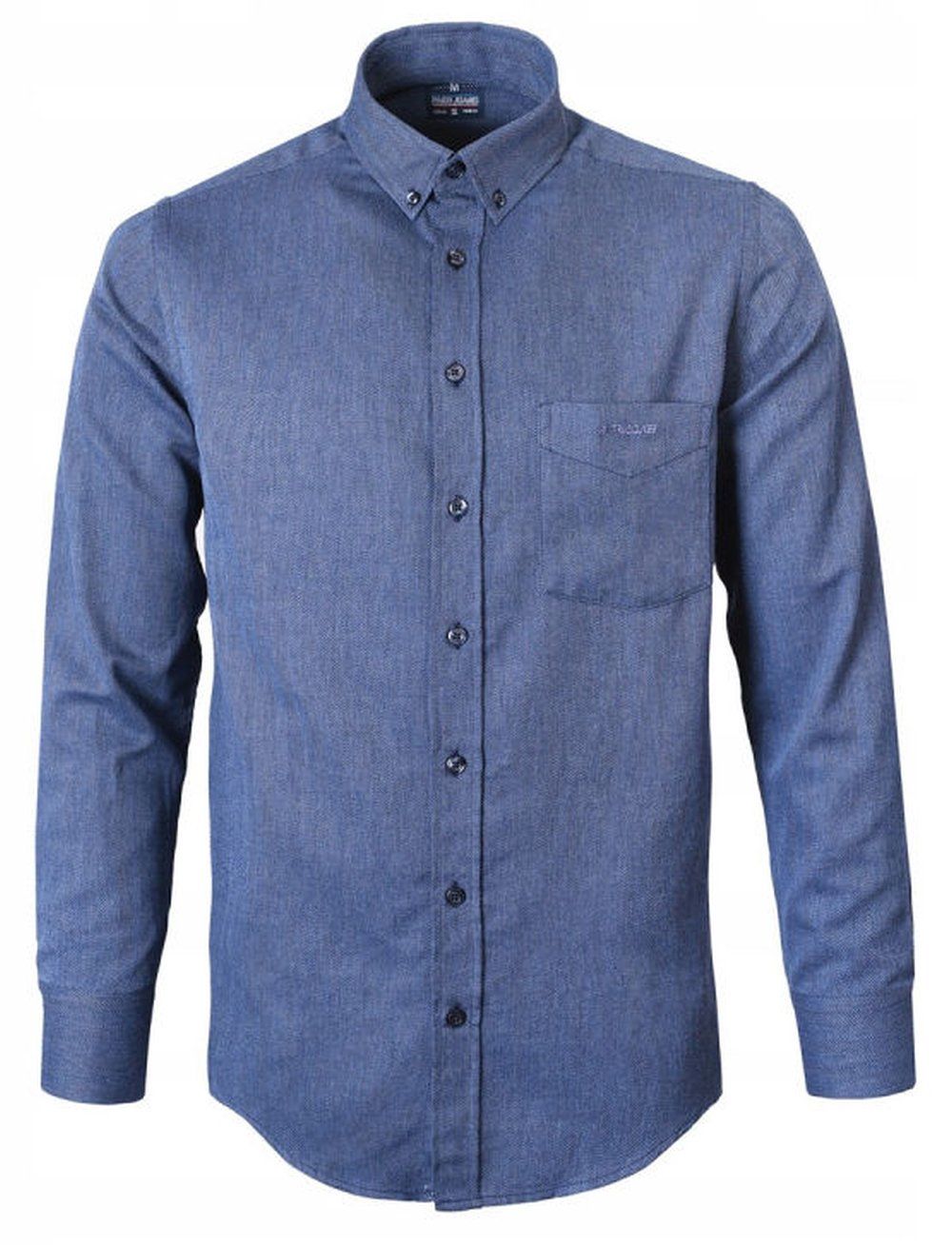Casualowa Koszula, Kołnierzyk Button Down - Pako Jeans - Granat, Jodełka
