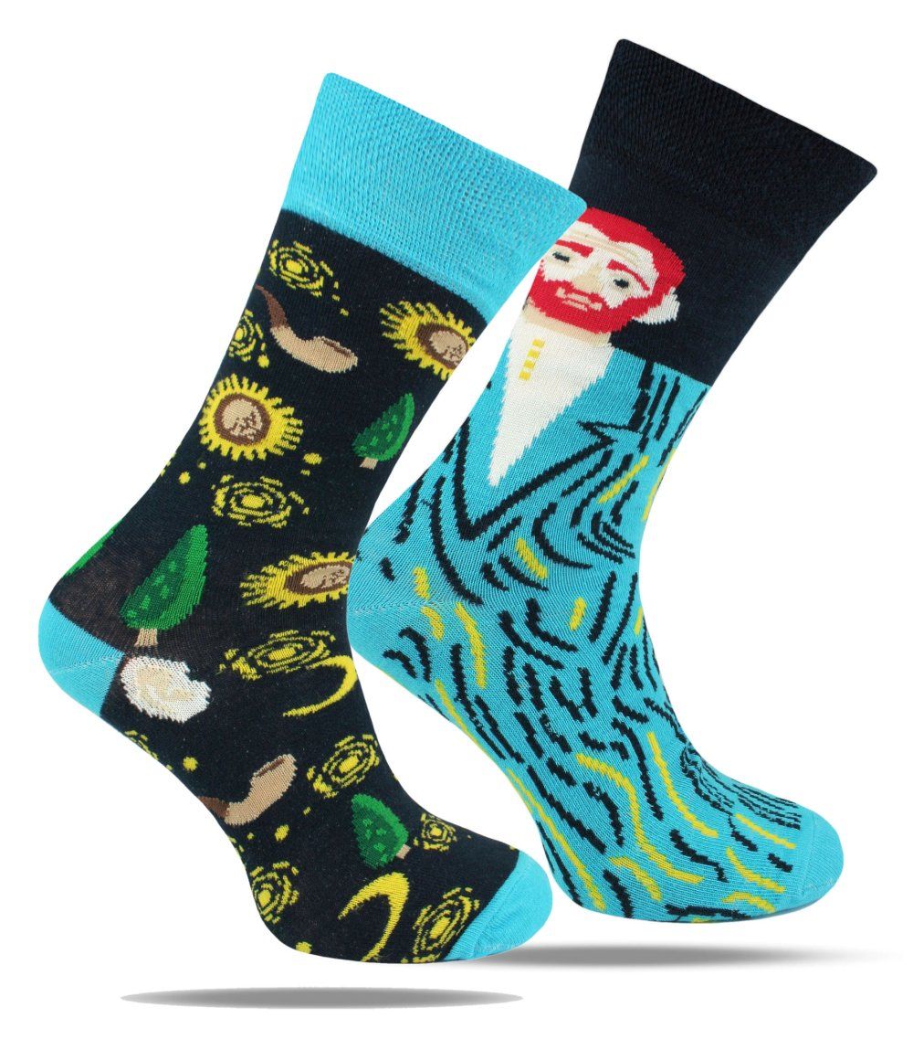 Skarpetki Bawełniane - Tematyczne - Asymetryczne, van Gogh